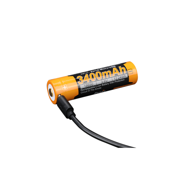 Аккумулятор 18650 Fenix ​​(3400 mAh) micro usb зарядка
