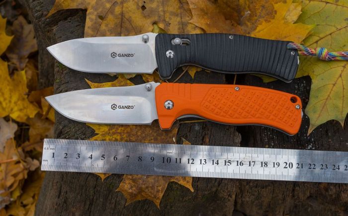 Ніж складаний туристичний Ganzo G722 (9 см) 440C / G10 помаранчевий