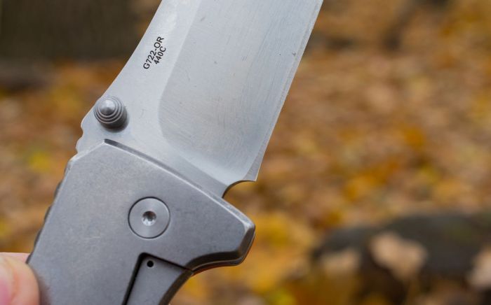 Ніж складаний туристичний Ganzo G722 (9 см) 440C / G10 помаранчевий