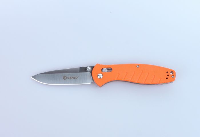 Ніж складаний туристичний Ganzo G738 (8.9 см) 440C / G10 помаранчевий