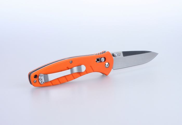 Ніж складаний туристичний Ganzo G738 (8.9 см) 440C / G10 помаранчевий