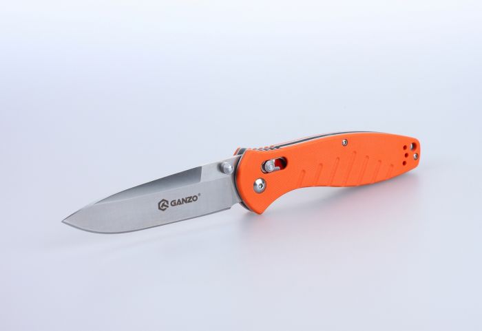 Ніж складаний туристичний Ganzo G738 (8.9 см) 440C / G10 помаранчевий