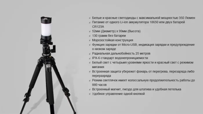 Ліхтар кемпінговий Fenix CL25R чорний