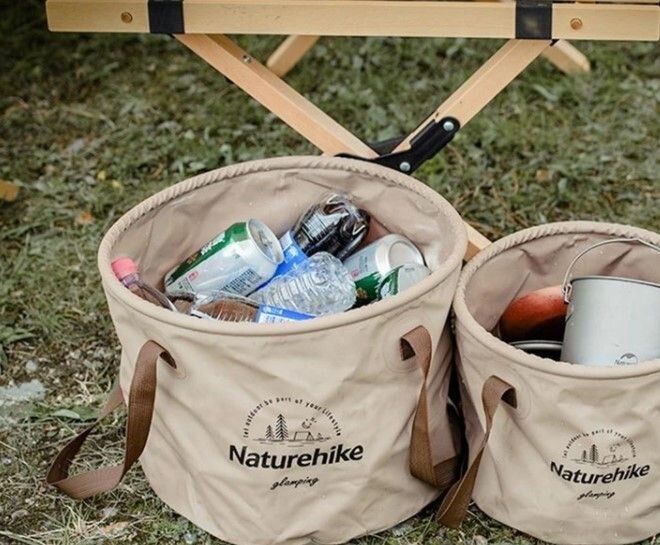Складане відро для води з ПВХ Naturehike NH20SJ040, 10 л, зелений