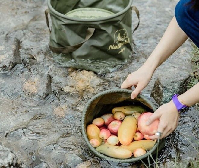 Складане відро для води з ПВХ Naturehike NH20SJ040, 10 л, світло-коричневий