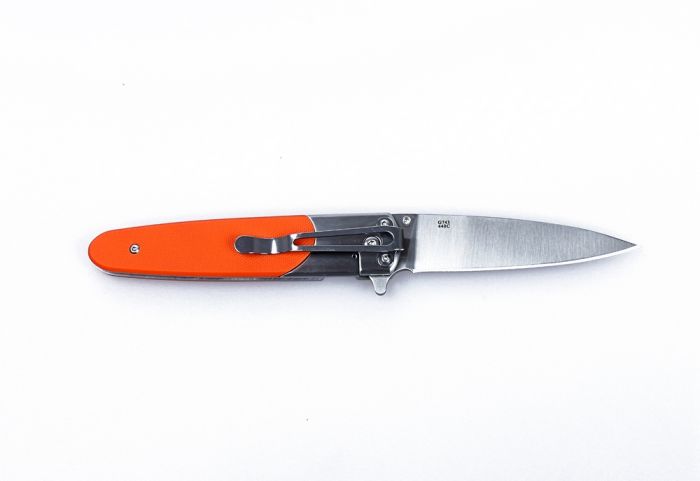Ніж складаний туристичний Ganzo G743-1 ( 8.7 см) 440С гладкий / G10 помаранчевий