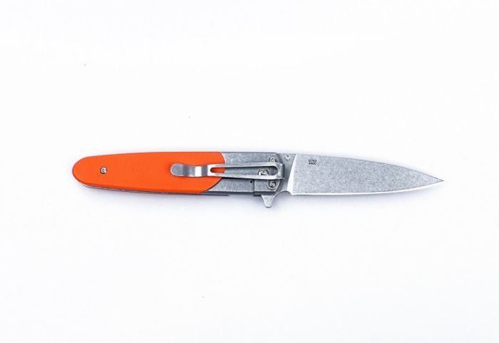 Ніж складаний туристичний Ganzo G743-2 ( 8.7 см) 440С шорсткий / G10 помаранчевий