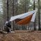 Гамак одномісний із москітною сіткою та тентом Naturehike Shelter camping NH20ZP092, 75D pongee, помаранчевий