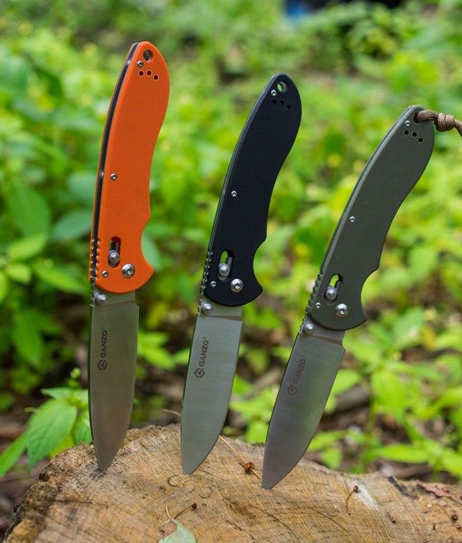Ніж складаний туристичний Ganzo G740 (9.5 см) 440C / G10 чорний