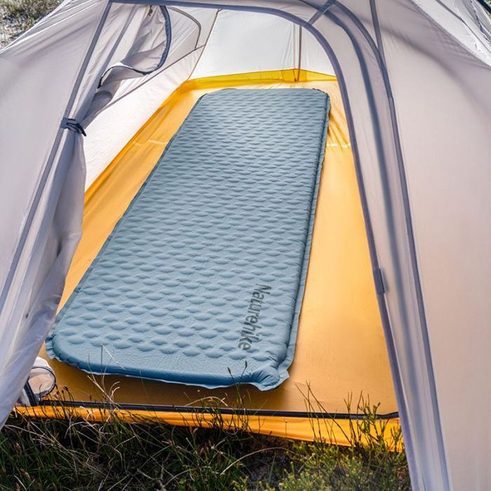 Матрац туристичний надувний одномісний  Naturehike CNK2300DZ013, 185x55x3.5 см, блакитний, прямокутний