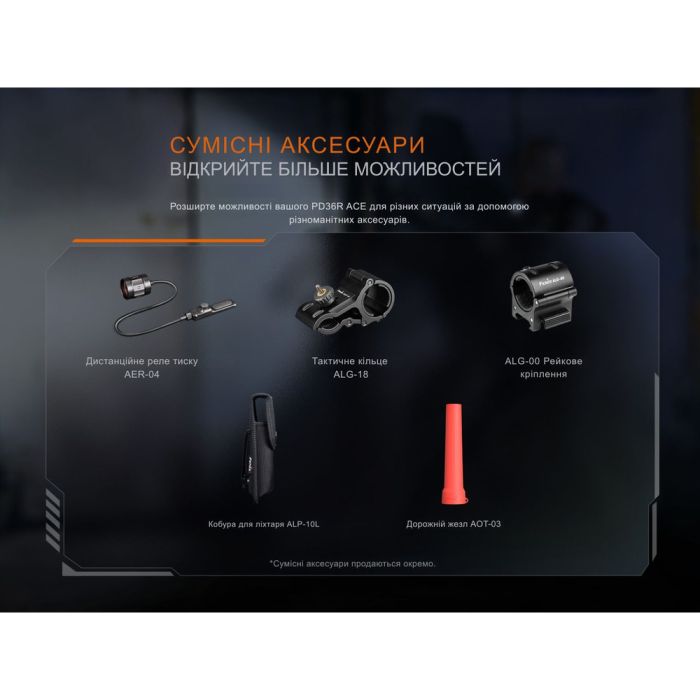 Ліхтар тактичний ручний Fenix PD36R ACE 3000 лм