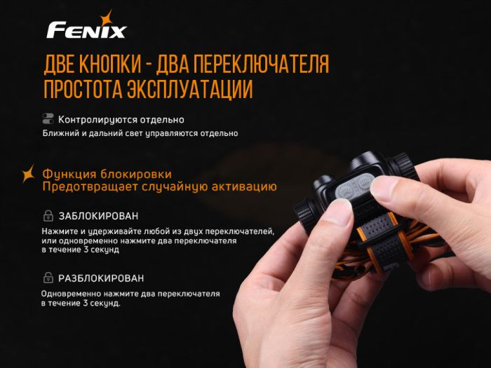 Налобний  ліхтар Fenix HM65R+ліхтар ручний Fenix E01 V2.0 у подарунок
