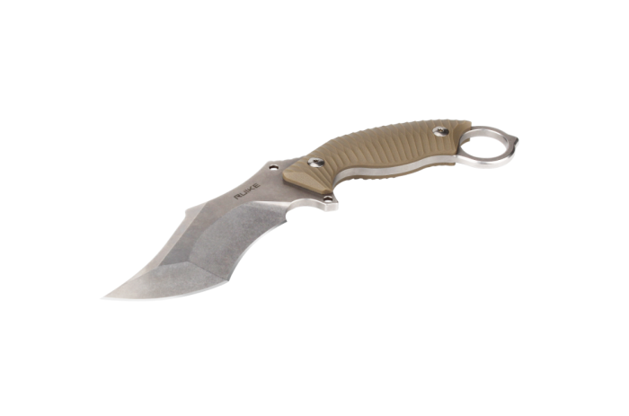 Ніж фіксований мисливський Ruike F181-W, (11.5 см) 14C28N / G10 пісочний