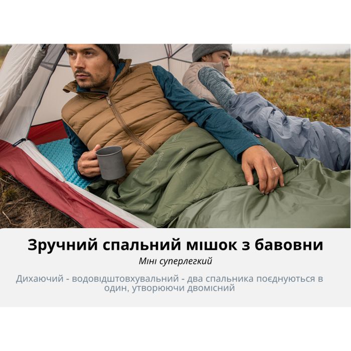 Спальний мішок Naturehike LW180 Mini NH21MSD04, правий, темно-зелений