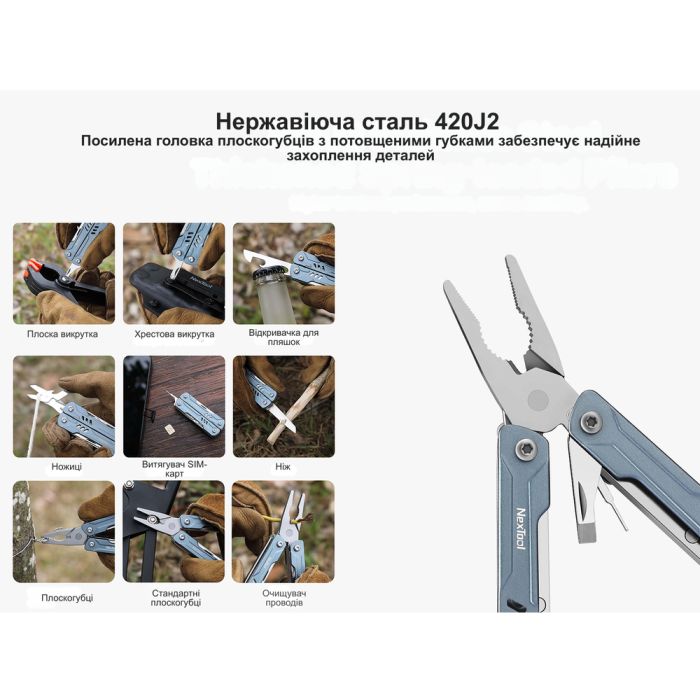 Мультитул NexTool Mini Sailor Pliers S11, чорний (NE20156C, NE20156E)