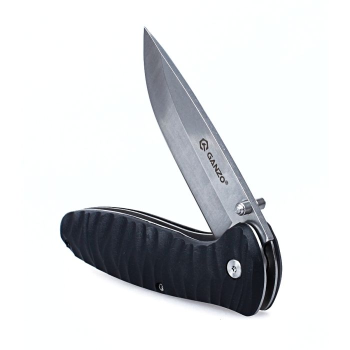 Ніж складаний туристичний Ganzo G6252 (8.9 см) BDR4116 / fiberglass чорний