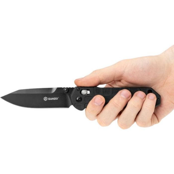 Ніж складаний туристичний Ganzo G7453P (9 см) 440С / G10 чорний