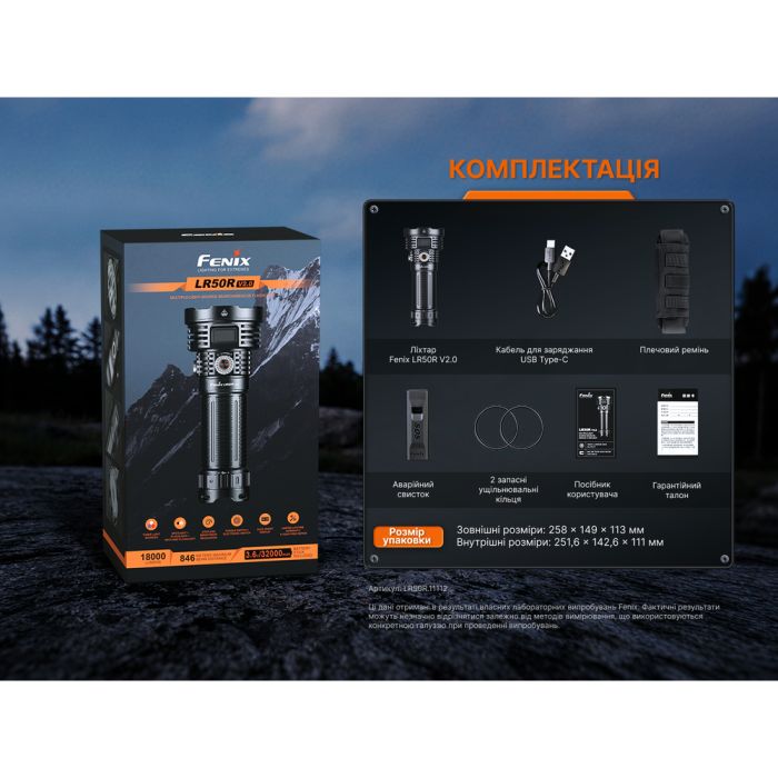 Ліхтар ручний Fenix LR50R V2.0