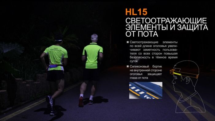 Ліхтар налобний Fenix HL15 синій