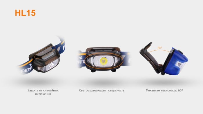 Ліхтар налобний Fenix HL15 фіолетовий