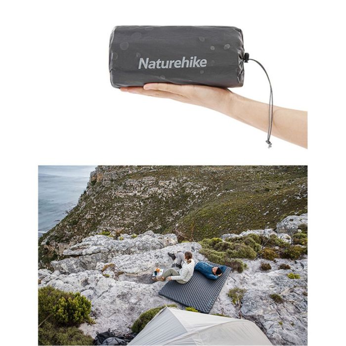 Матрац туристичний надувний двомісний Naturehike CNH22DZ018, надлегкий, 196x120x7 см, зелений, для туризму із мішком для надування