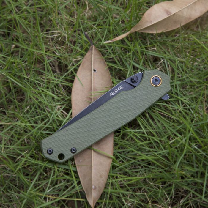 Ніж складаний туристичний Ruike P801-J, (8.6 см) 14C28N /  G10 помаранчевий