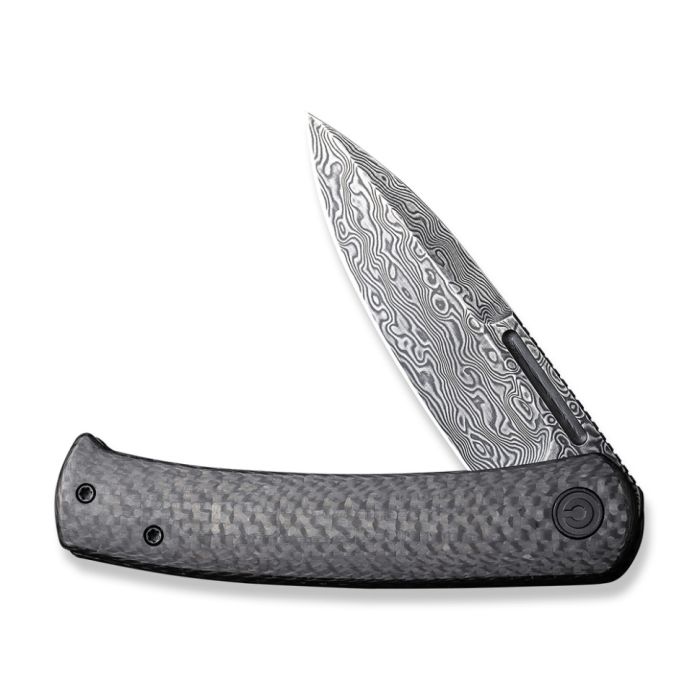 Ніж складаний туристичний Civivi Caetus Flipper, (8.8 см) Damascus / Carbon Fiber 