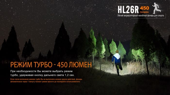 Ліхтар налобний Fenix HL26R блакитний