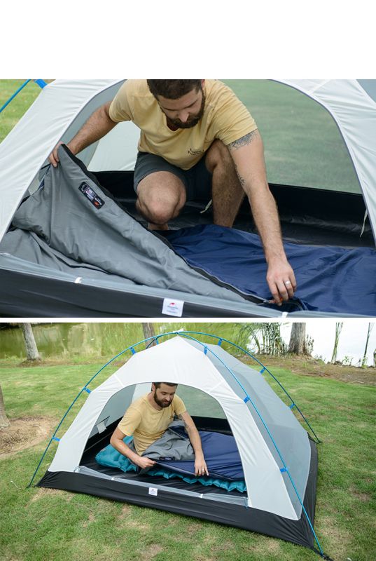 Спальник надлегкий Naturehike Ultra light LW 180 NH15S003-D, (20°C), p-p M, правий, блакитний