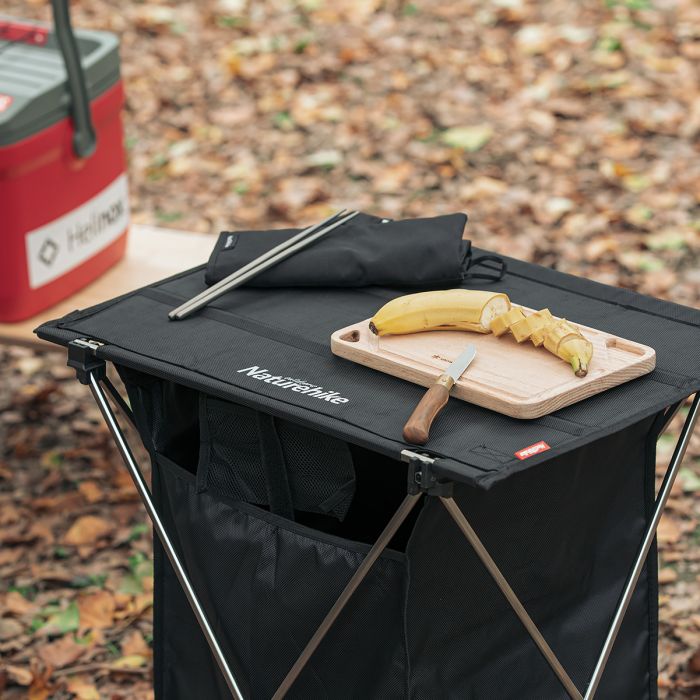 Стіл розкладний  з коробкою для зберігання Naturehike NH19JJ084, 1680D Oxford / алюміній, чорний