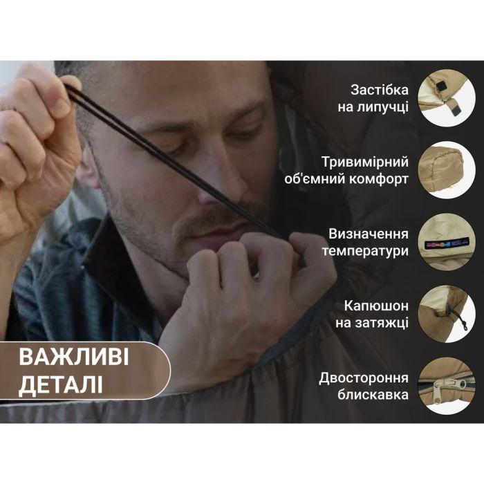 Спальник з капюшоном Naturehike MJ600 CNK2300SD014, коричневий