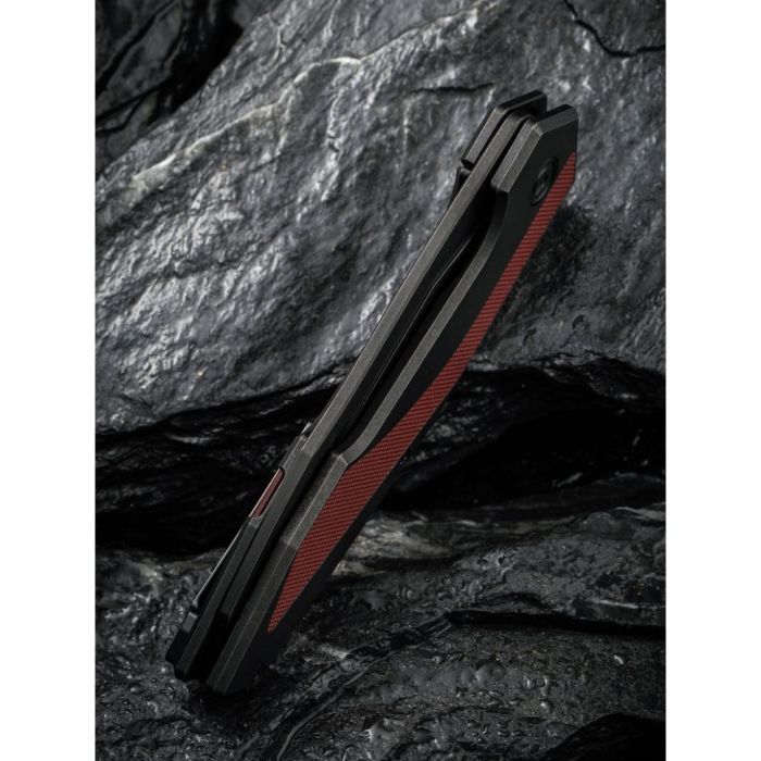Ніж складаний туристичний Civivi Hypersonic, (9.4 см) 14C28N / Steel & G10 чорно-бордовий