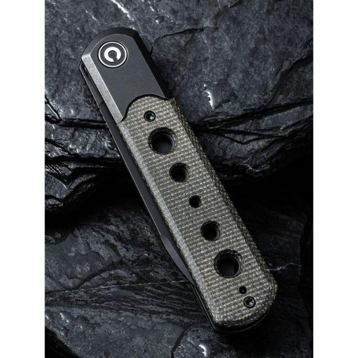 Ніж складаний туристичний Civivi Banneret, (8.8 см) Nitro-V / Stainless & Micarta чорний 