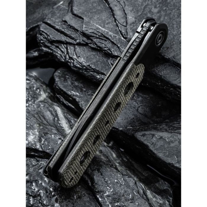 Ніж складаний туристичний Civivi Banneret, (8.8 см) Nitro-V / Stainless & Micarta чорний 