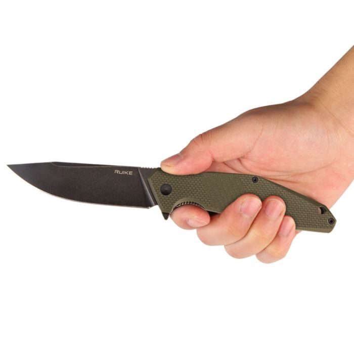 Ніж складаний туристичний Ruike D191-G, (9.2 см) 8Cr13Mov / G10 + steel 420 зелений