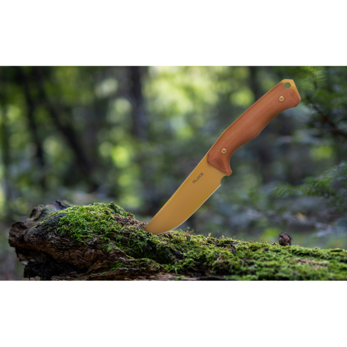 Ніж фіксований мисливський  Ruike F186-MN, (11.8 см) D2 / Micarta коричневий