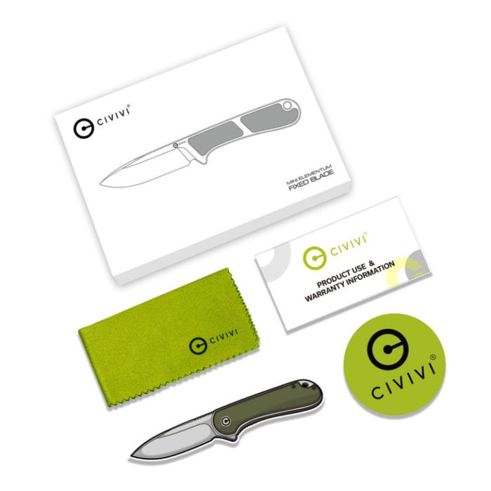 Ніж фіксований тактичний Civivi Mini Elementum, (5.7 см) Nitro-V / G10 чорний