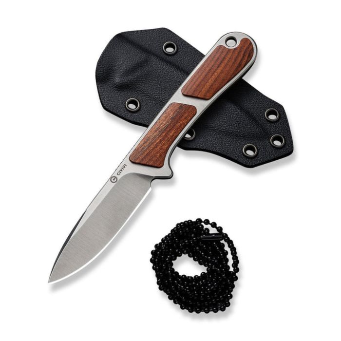 Ніж фіксований тактичний Civivi Mini Elementum, (5.7 см) Nitro-V / Guibourtia Wood