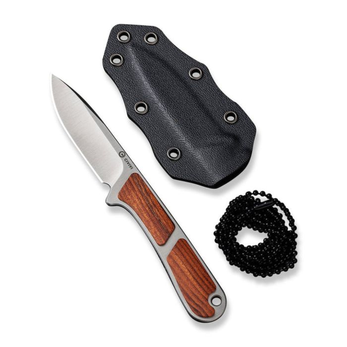 Ніж фіксований тактичний Civivi Mini Elementum, (5.7 см) Nitro-V / Guibourtia Wood