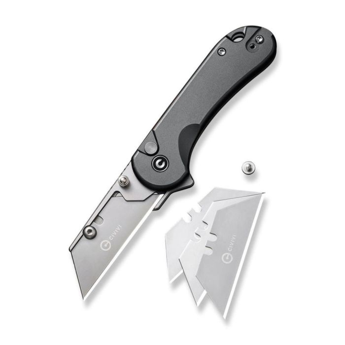 Ніж трапеція складаний кишеньковий Civivi Elementum Utility, (5.8 см) 6Cr13 / Aluminum сірий