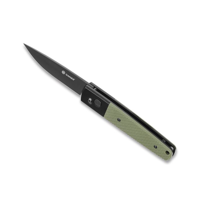 Ніж складаний туристичний Ganzo G721В (8.5 см) 440C / G10 зелений, чорний клинок