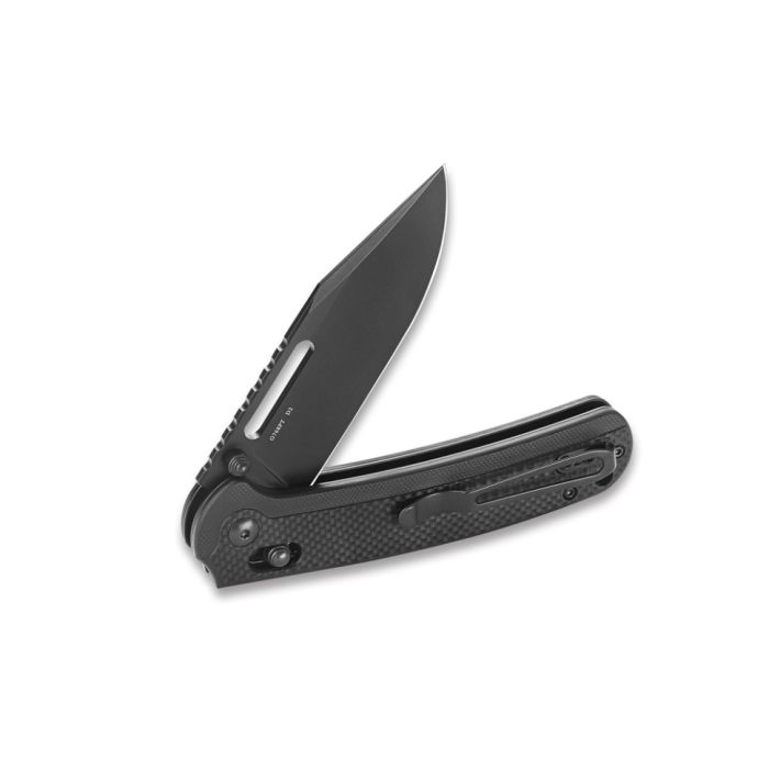 Ніж складаний туристичний Ganzo G768PT (8.8 см) D2 / G10 чорний, чорний клинок