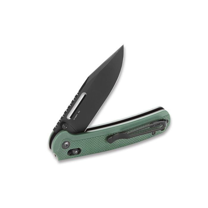 Ніж складаний туристичний Ganzo G768PT (8.8 см) D2 / G10 синьо-зелений, чорний клинок