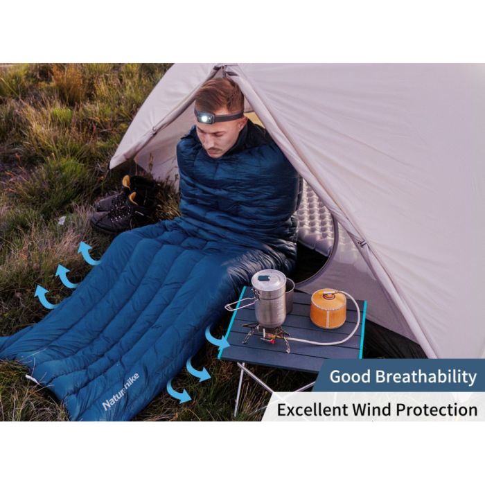 Спальний мішок з натуральним пухом Naturehike CWM295 CNK2300SD013, зелений