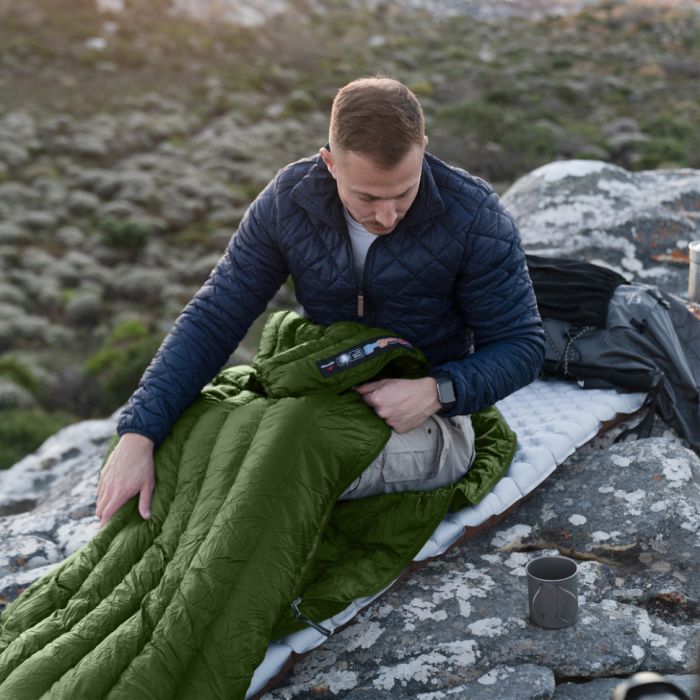 Спальний мішок з натуральним пухом Naturehike CWM295 CNK2300SD013, блакитний