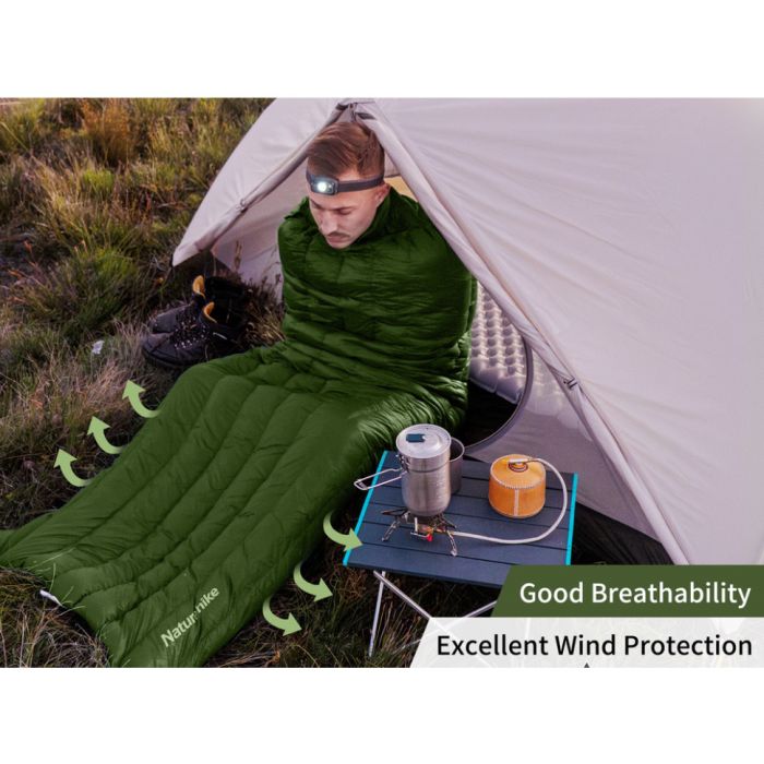 Спальний мішок з натуральним пухом Naturehike CWM295 CNK2300SD013, блакитний