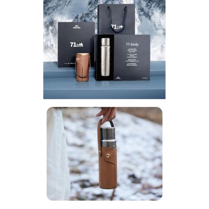 Термос титановий з чохлом Naturehike CNK230CF012 600 ml