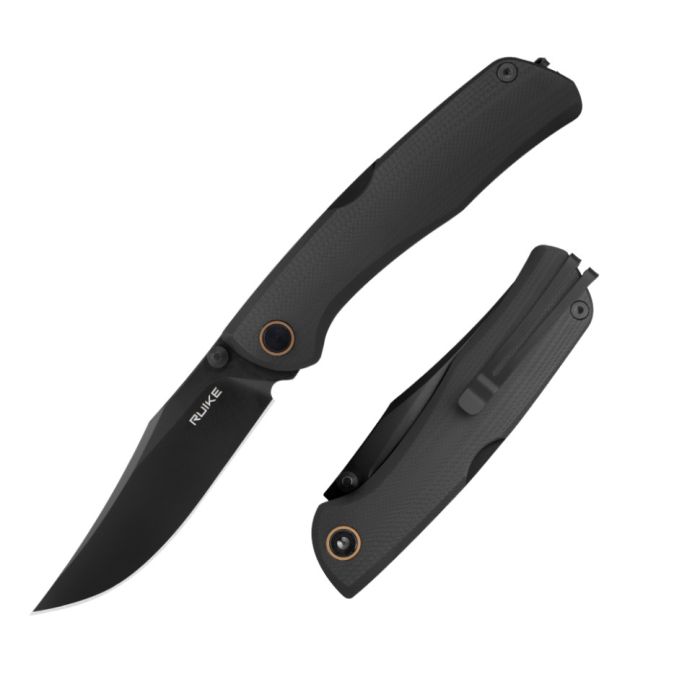Ніж складаний туристичний Ruike P882-B, (8.5 см) 12С27 /  G10 чорний
