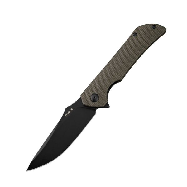 Ніж складаний туристичний Ruike P123-MB, (9.2 см) 14C28N / мікарта коричневий