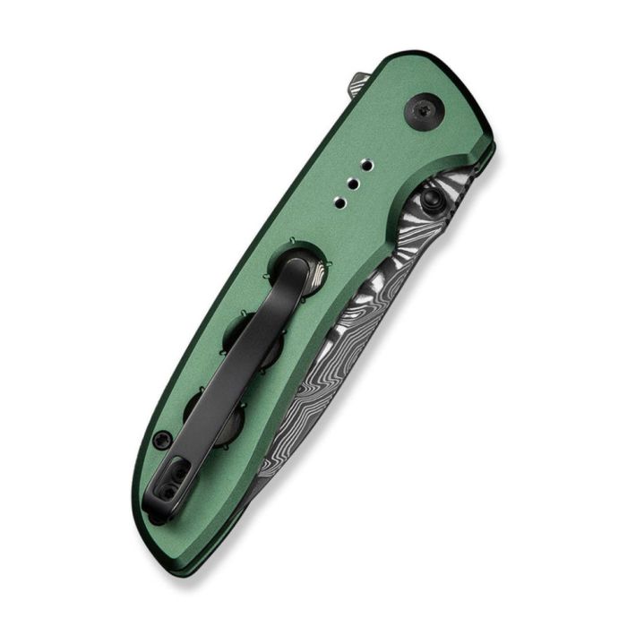 Ніж складаний туристичний Civivi Hyperpulse, (8.9 см) Damascus / Aluminum темно-зелений